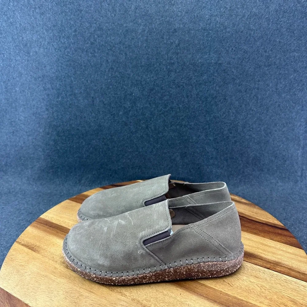 Birkenstock Callan Suede Slip On Shoes Taupe Gray Womens 6 EU 37 Worn Once